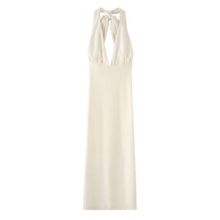 Heike | Rückenfreies, schulterfreies Sommer-Midikleid für elegante Abende