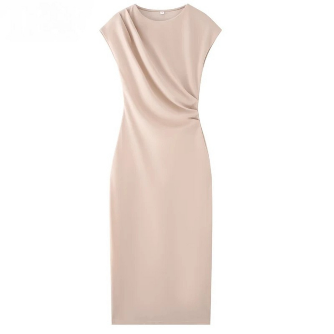 Katrin | Schickes Rüschenkleid – Ärmelloses Sommer-Midikleid für elegante Partys