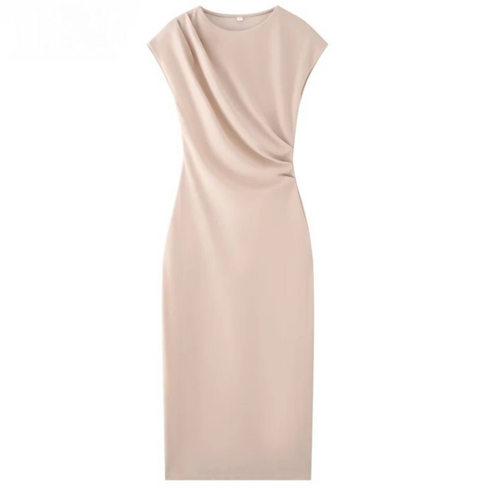 Katrin | Schickes Rüschenkleid – Ärmelloses Sommer-Midikleid für elegante Partys