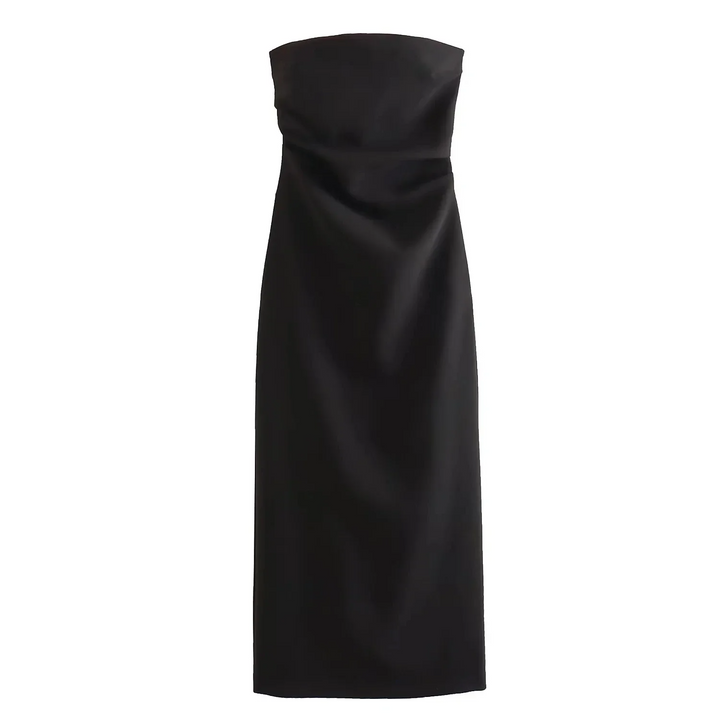 Brigitte | Schulterfreies Schwarzes Corsagenkleid