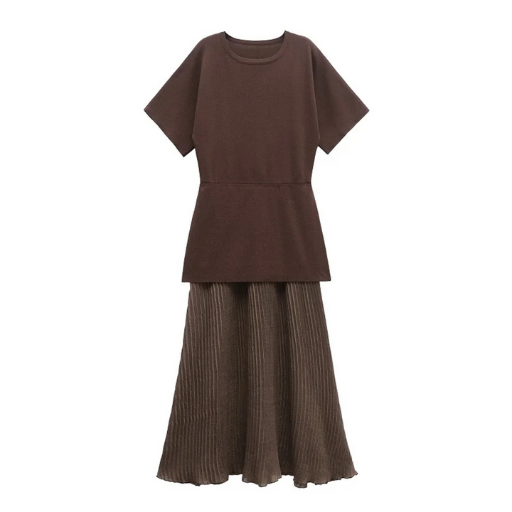 Elke | Sommerkleid mit kurzen Ärmeln und Patchwork-Design