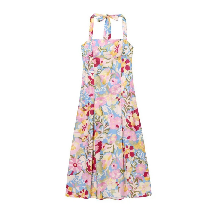 Ute | Schulterfreies, rückenfreies Sommerkleid mit Neckholder für Strand und Party