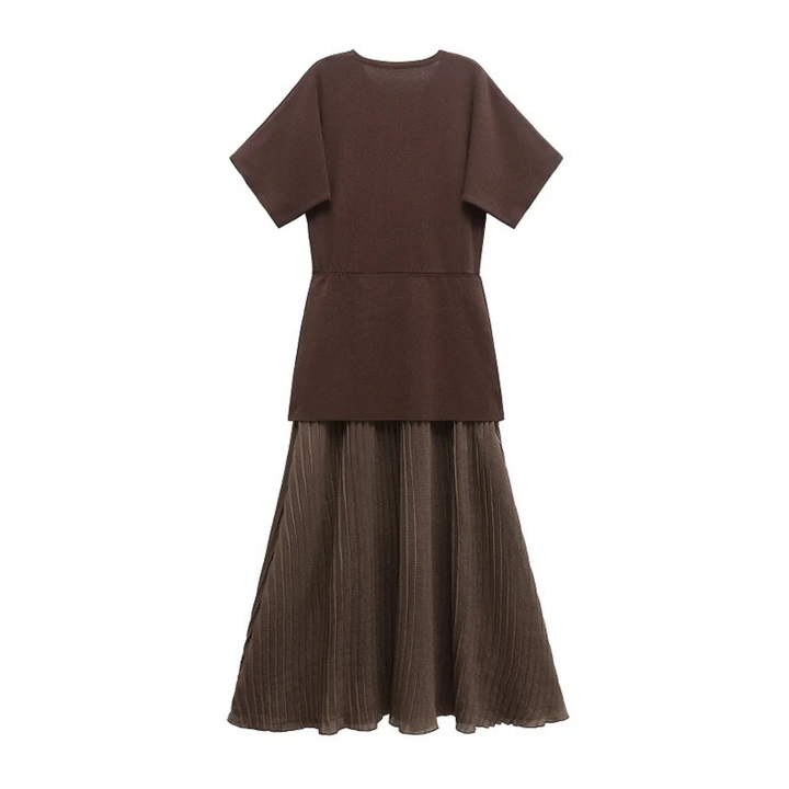 Elke | Sommerkleid mit kurzen Ärmeln und Patchwork-Design