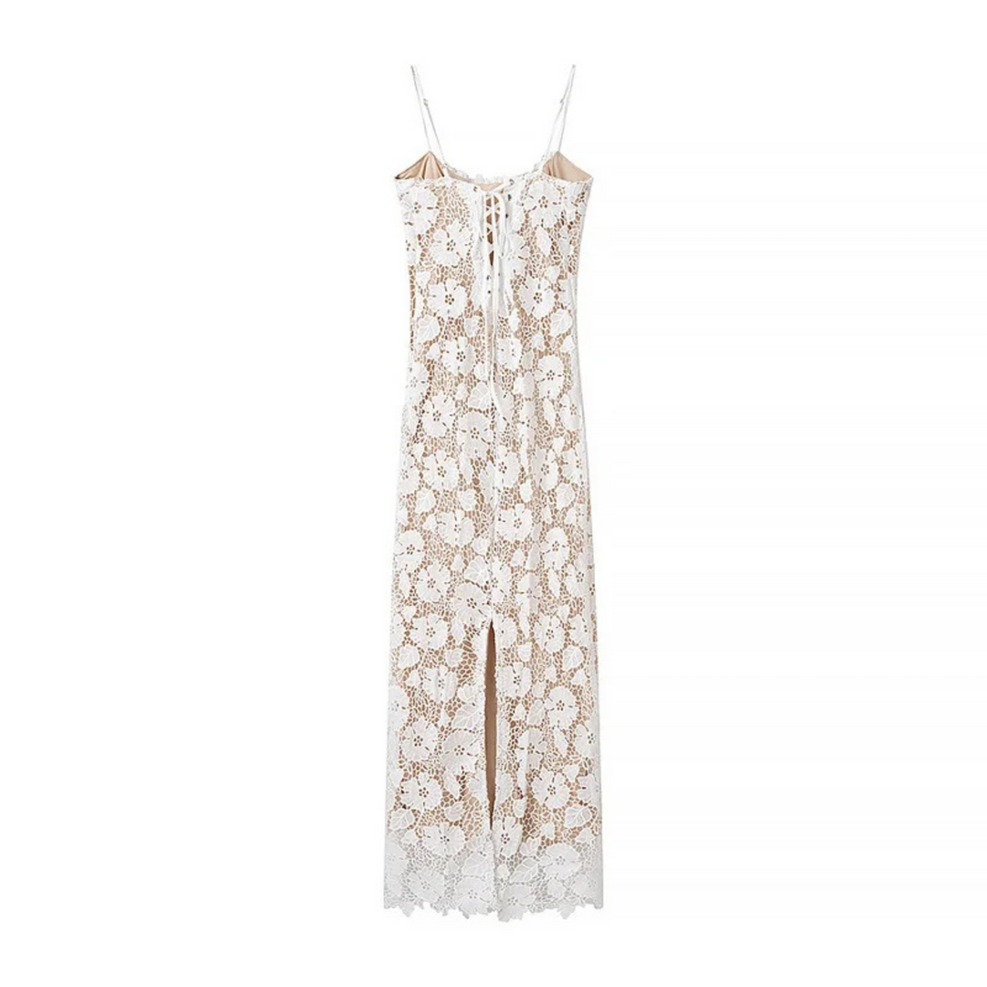 Beate | Midikleid mit Trägern und rückenfreiem Partystil