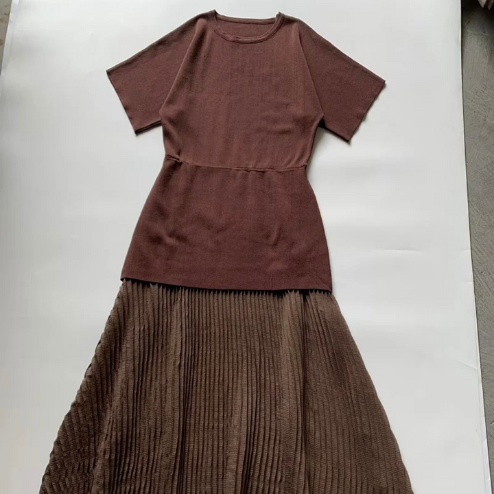 Elke | Sommerkleid mit kurzen Ärmeln und Patchwork-Design