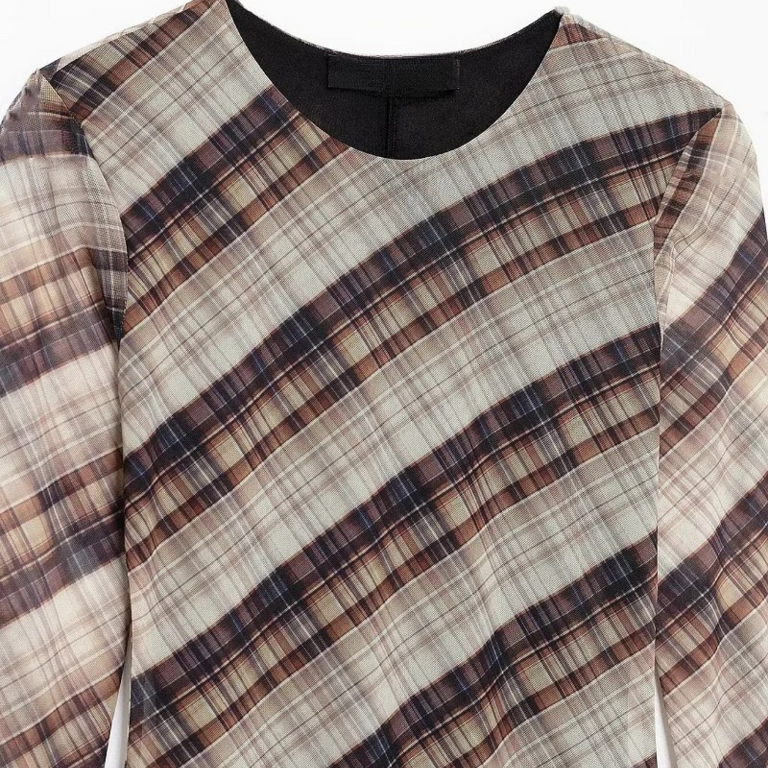 Carola | Langärmliges Maxikleid mit Mesh-Print für festliche Frühlingsanlässe