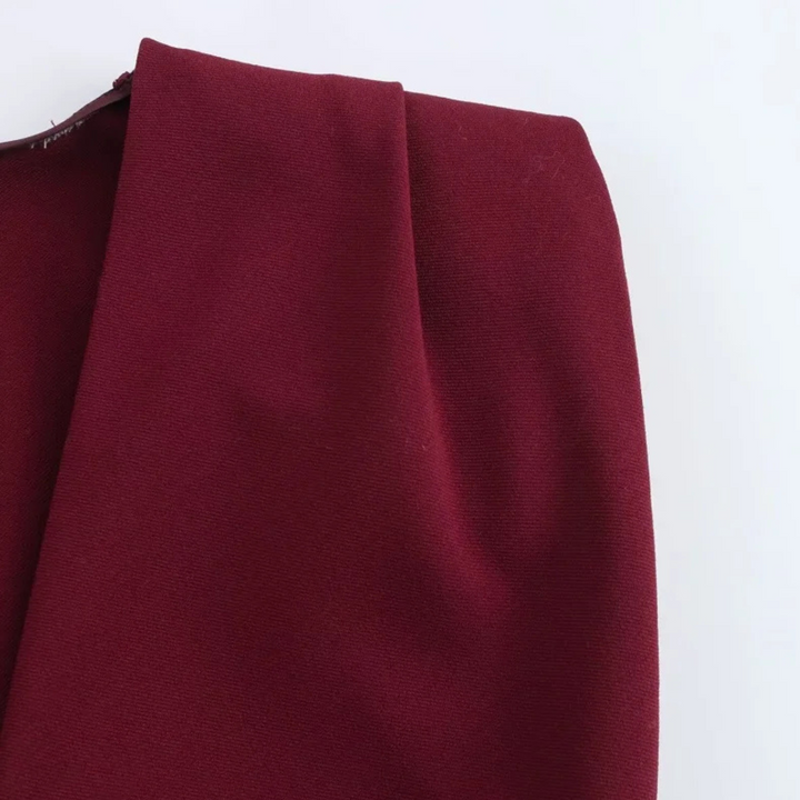 Ingrid | Ärmelloses, elegantes Midikleid mit Drapierung für Abend und Party