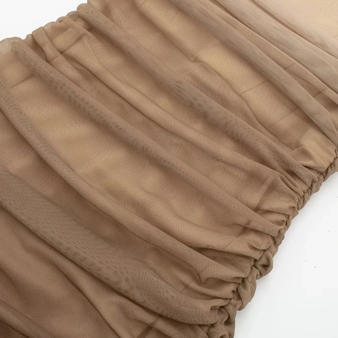 Ilse | Mesh-Wickelkleid – Bedrucktes Tüll-Plissee-Midikleid mit Korsett-Look