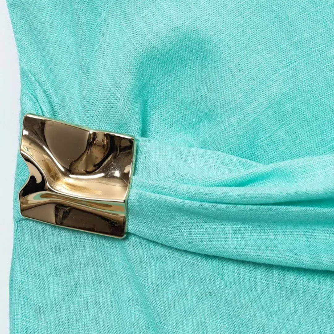 Marlene | Drapiertes Maxikleid – Asymmetrisches Abendkleid schulterfrei für den Sommer