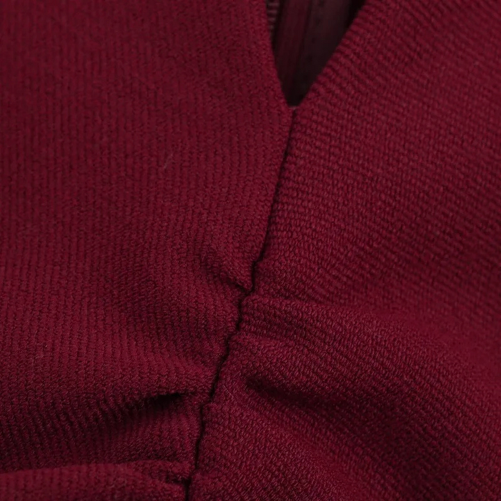 Ingrid | Ärmelloses, elegantes Midikleid mit Drapierung für Abend und Party