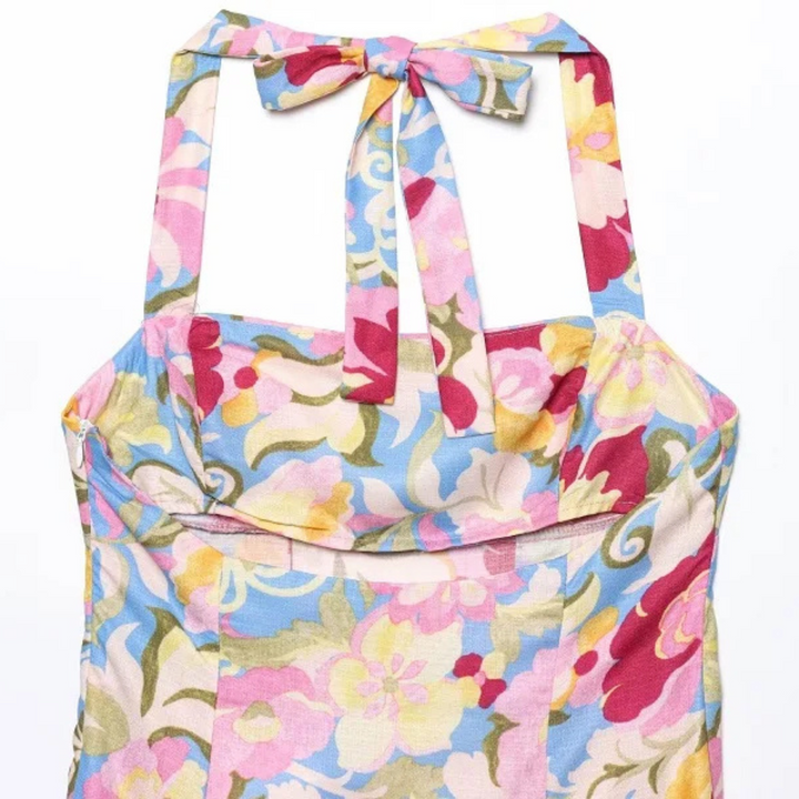 Ute | Schulterfreies, rückenfreies Sommerkleid mit Neckholder für Strand und Party