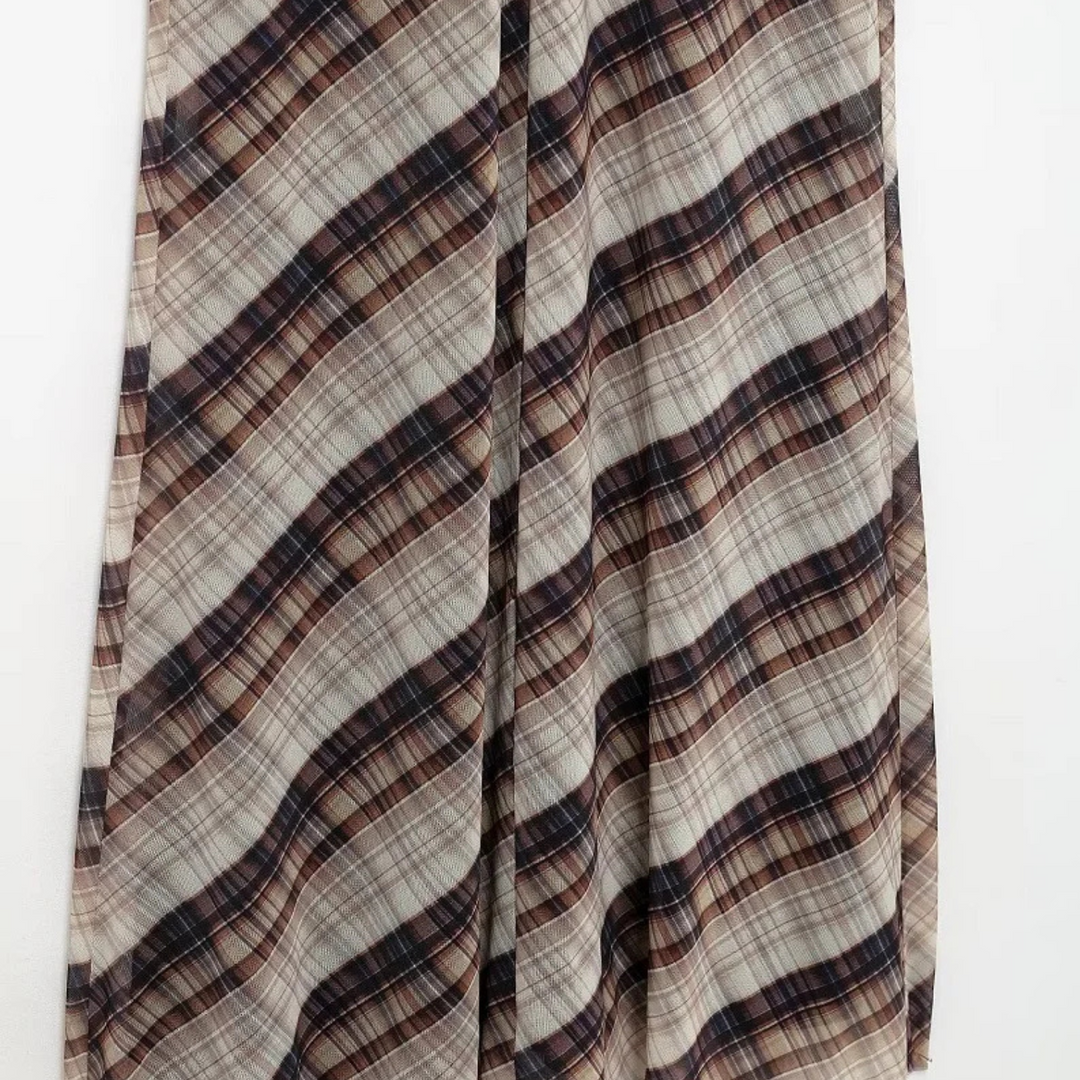 Carola | Langärmliges Maxikleid mit Mesh-Print für festliche Frühlingsanlässe