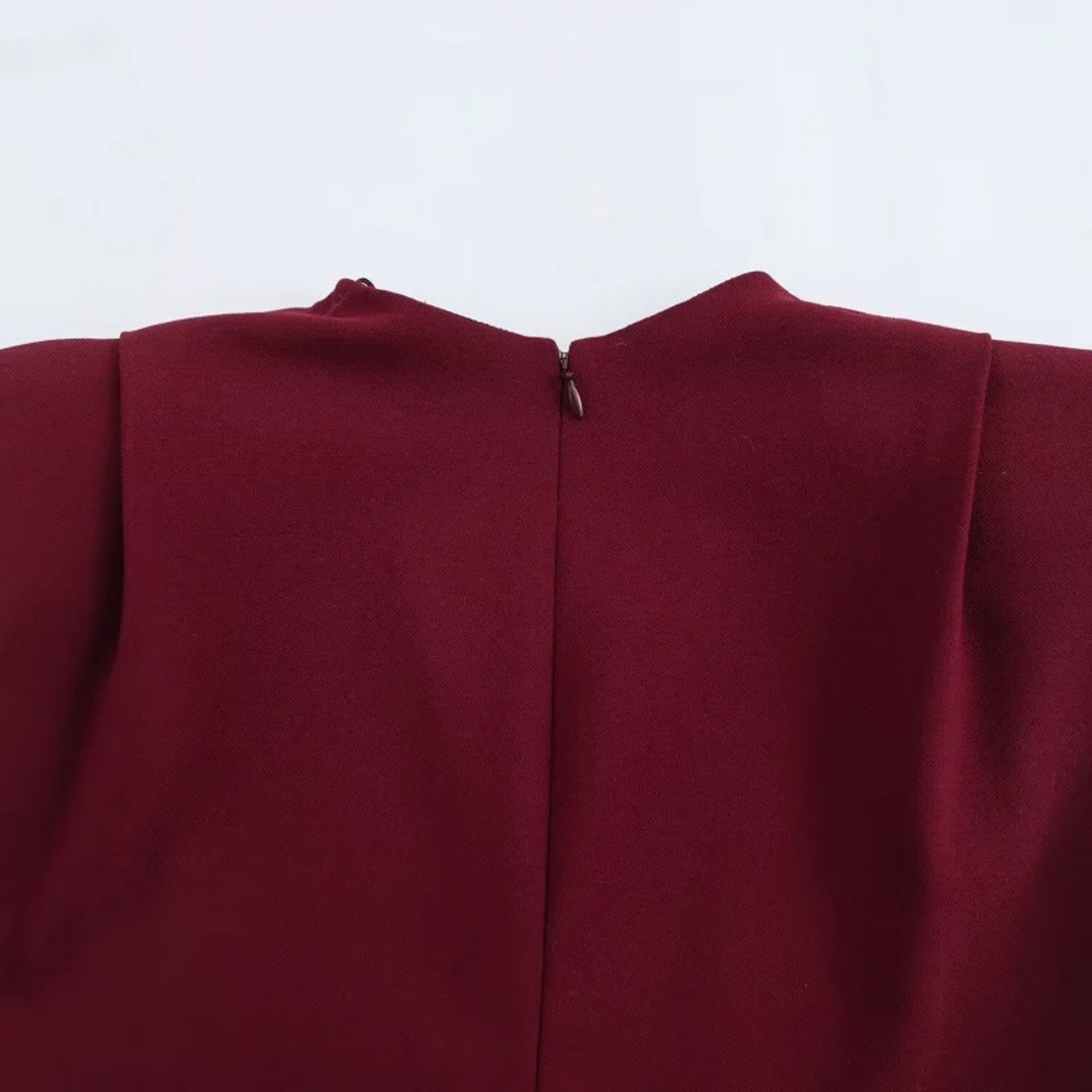 Ingrid | Ärmelloses, elegantes Midikleid mit Drapierung für Abend und Party